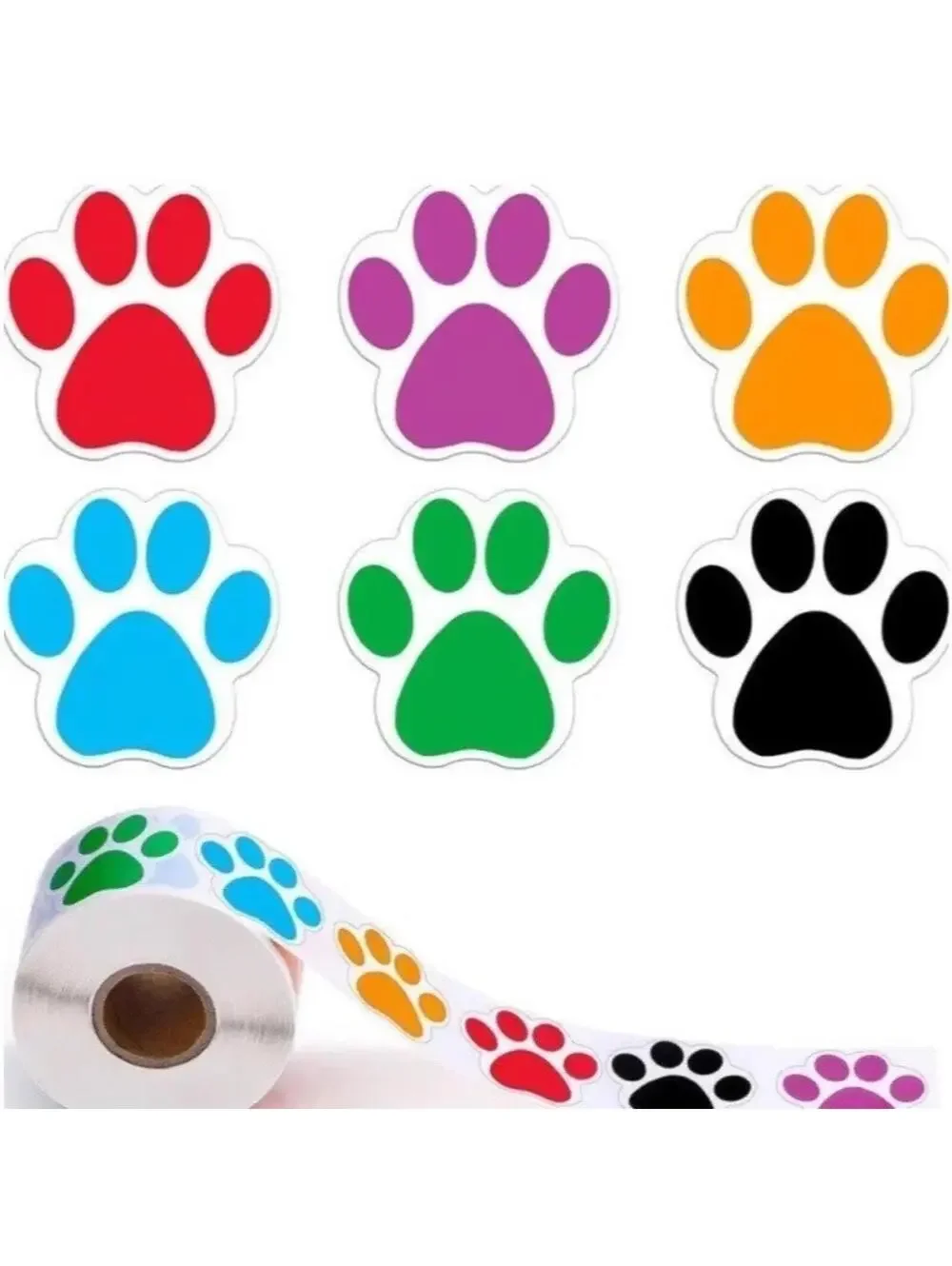 500pc Dog Paw Print Stickers Multicoloured New Animal Paw Prints * Read*